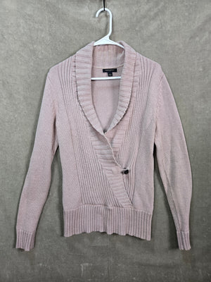 Banana Republic Women's Light Pink Shawl Collar Wrap Cardigan Sweater S 1