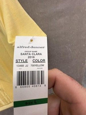 Alfred Dunner Sweater Womens Large Yellow Short Sleeve Pointelle New with Tags 3