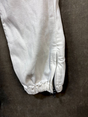 White Paige Jeans with Elastic Cuffs and Pockets, Size 24 4