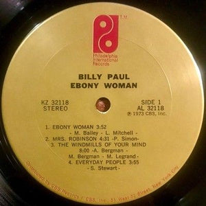 Billy Paul Ebony Woman Vinyl LP Record Used Soul Jazz Album 5