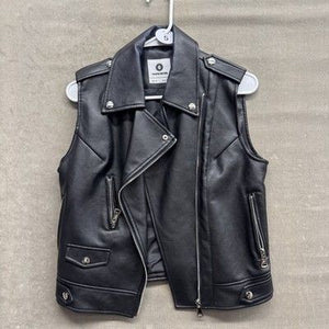 Mens Casual Biker Motorcycle Club Vest Faux Leather Pre-Owned Excellent Conditio 2