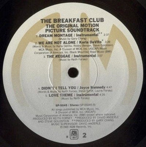 Various The Breakfast Club Vinyl Record 5
