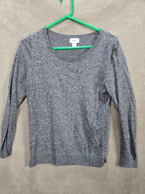Old Navy Women's Gray Marled Knit Crew Neck Pullover Sweater Size M 1