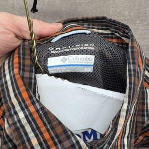 Columbia Shirt Mens Medium Plaid Omni-Wick Button Up Outdoors Hiking Performance 5