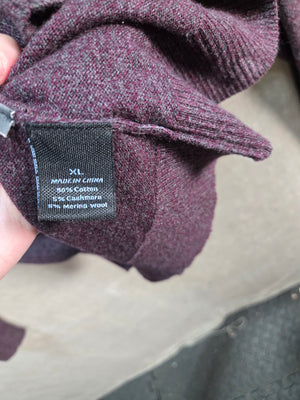 Goodfellow & Co Men's Burgundy Shawl Collar Pullover Sweater Size XL 2