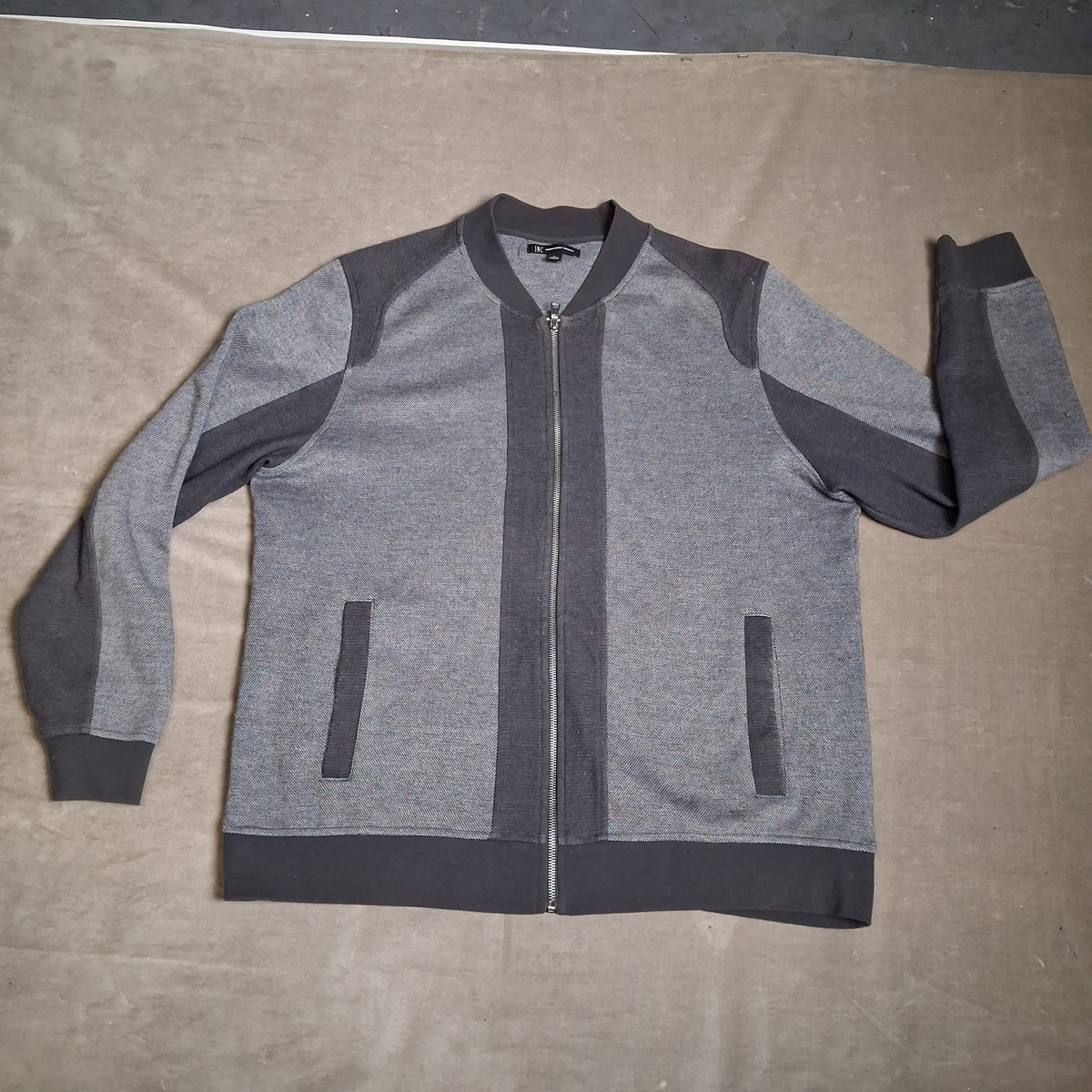 INC International Concepts Mens Gray Colorblock Bomber Jacket Size XL