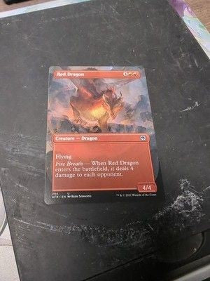 Red Dragon Borderless , Adventures Forgotten R , NM ,MTG,FREE SHIPPING