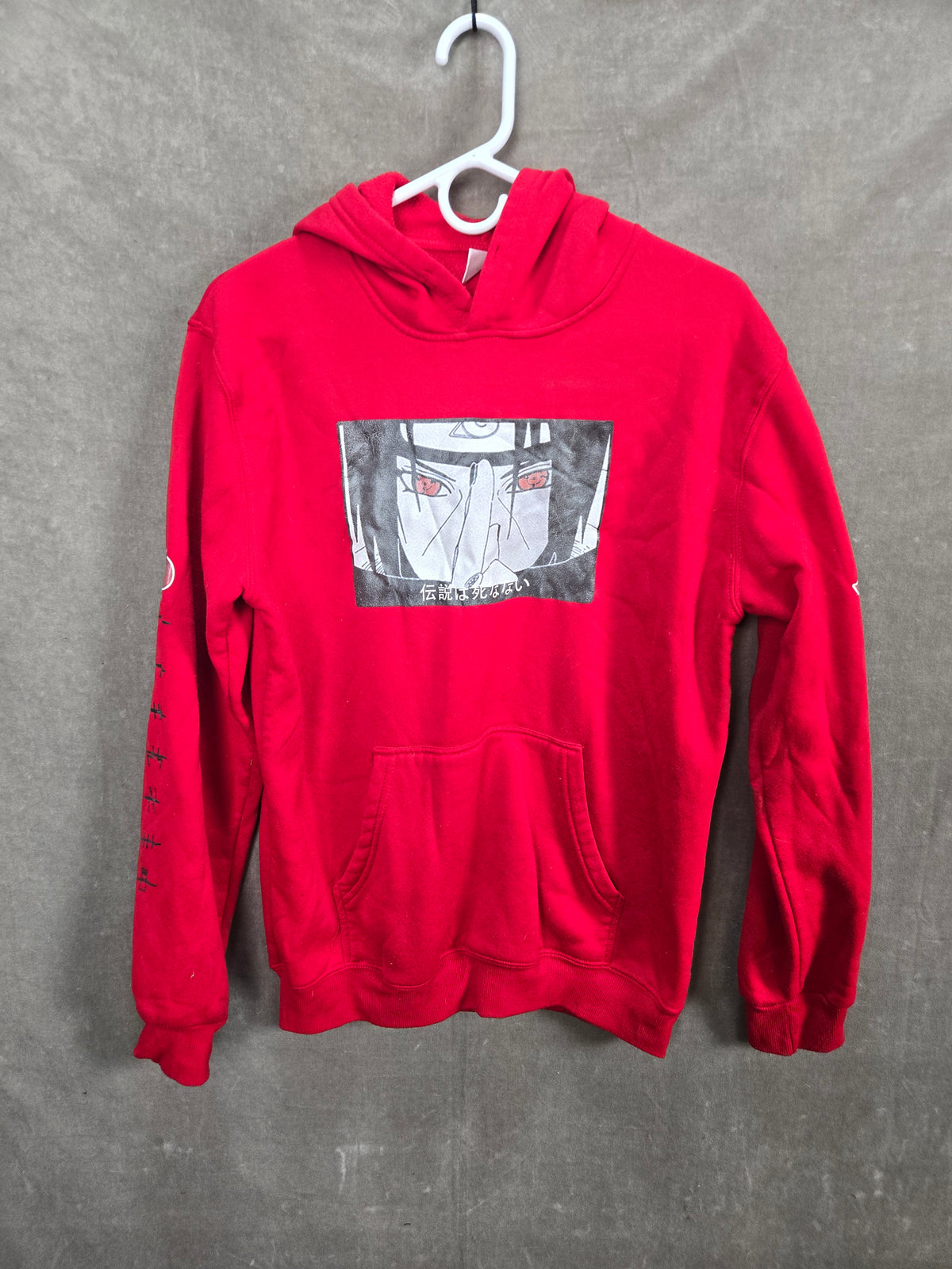 Naruto Akatsuki Itachi Red Graphic Pullover Hoodie Unisex Size L