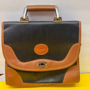 Carina Intl Inc Satchel Briefcase Black Tan Pebble Leather Waterproof Pre-Owned 5
