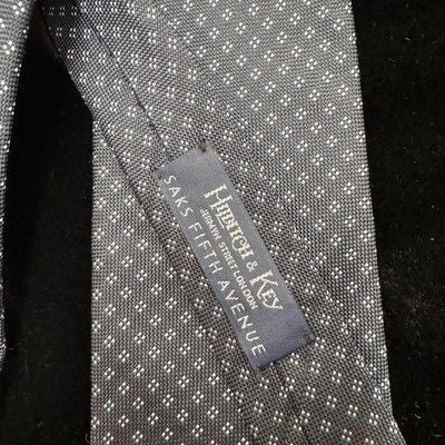 Herbert Johnson Silk Necktie Mens Classic Geometric Print Pre-Owned Good