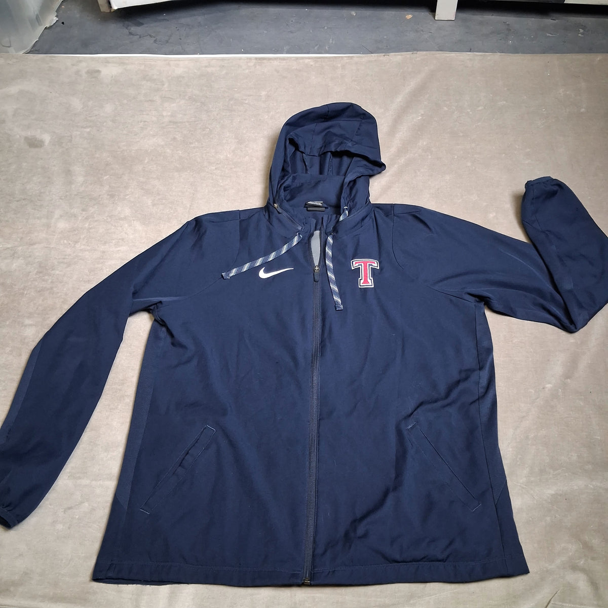 Nike Dri-Fit Texas Rangers Men's Navy Hooded Windbreaker Jacket Size XL