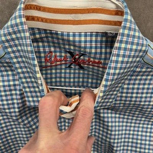 Robert Graham Shirt Mens XL Plaid Striped Long Sleeve Button Up Knowledge Wisdom 4
