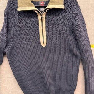 Nick Danger Sweater Mens Large Charcoal Quarter Zip Cotton Knit Contrast Collar 2