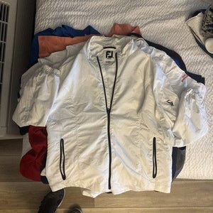 FootJoy Jacket Women Large White Full Zip Windbreaker Lined Hammock Bay Golf 1