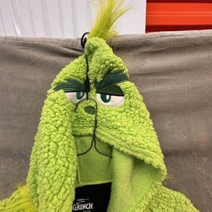 Dr Seuss Grinch One-piece Pajamas Small Green Fleece Hooded Zip Costume Used 4
