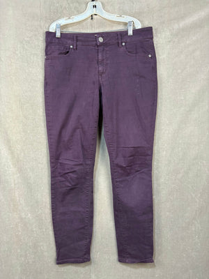 LOFT Curvy Skinny Jeans Purple Size 28 Pre-Owned Dark Wash Mid Rise 1