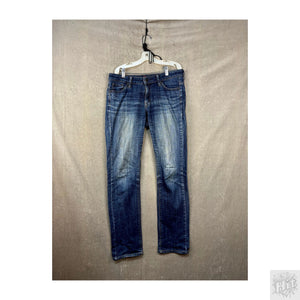 Uniqlo Straight Women's Jeans Size 27x33 Medium Wash Cuffed 1