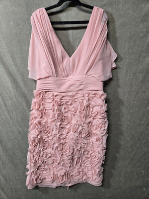 JS Collections Blush Pink Rosette Cocktail Dress Flutter Sleeve Mother Bride 6 1