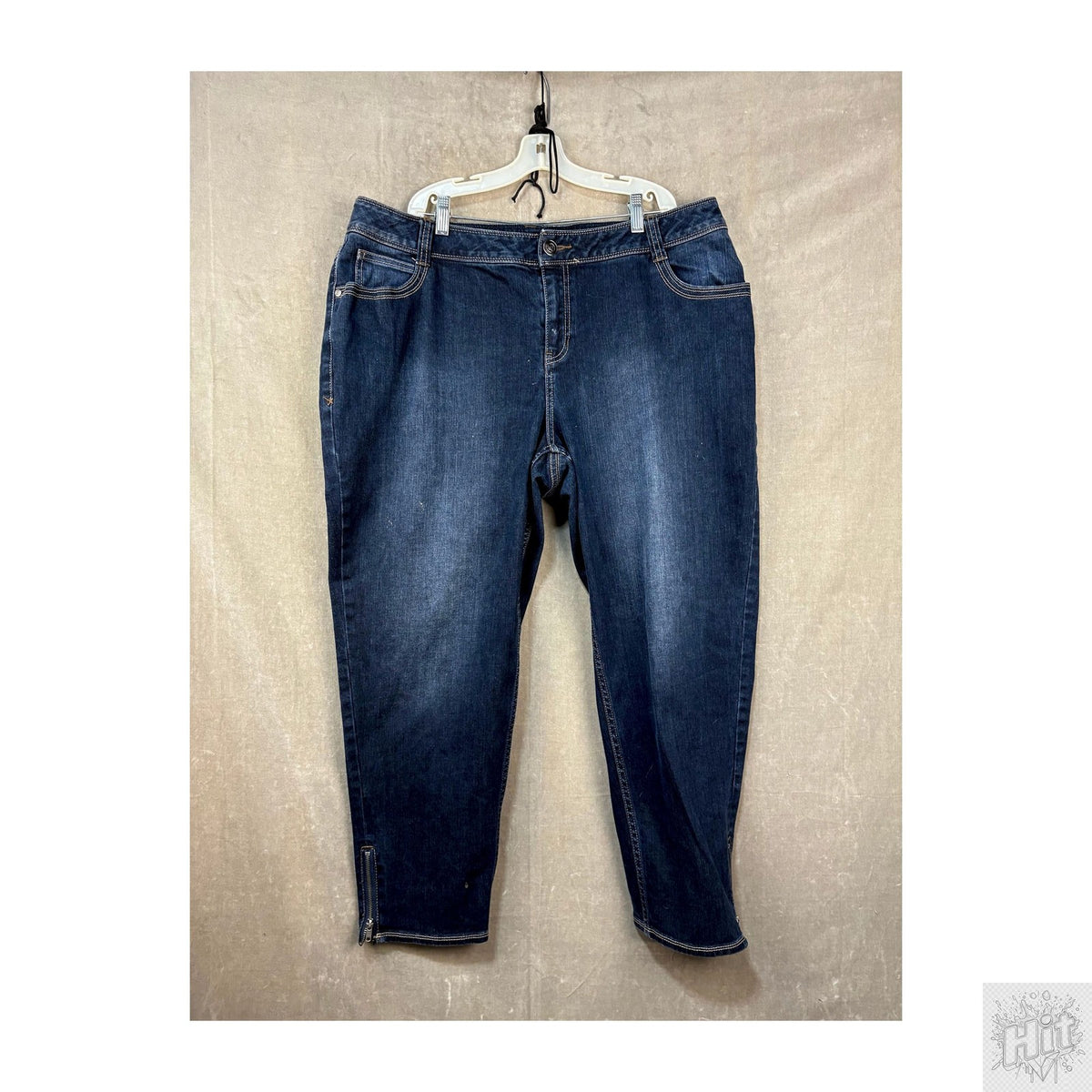 Lane Bryant Skinny Women's Jeans Size 28 Dark Wash Zipper details Stretch