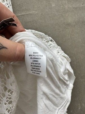 Apt 9 Dress Womens Small White Crochet Lace Sleeveless Lined Pre-Owned Excellent 3