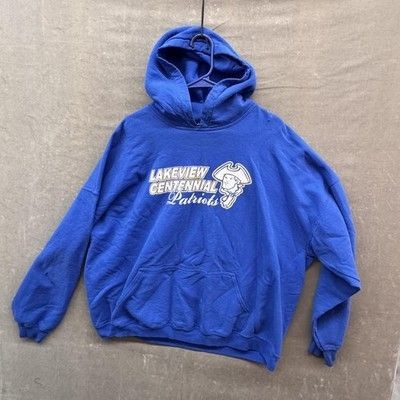 Lakeview Centennial Patriots Hoodie Sweatshirt Mens 3XL Blue Pullover Fleece Use