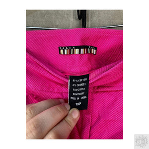 DALIA Women's Bright Pink Casual Ankle Pants 10P Petite Used Zip Closure 3