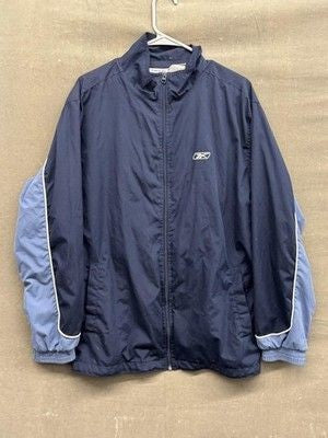 Reebok Jacket Mens XL Navy Blue Full Zip Windbreaker Athletic Pre-Owned 2