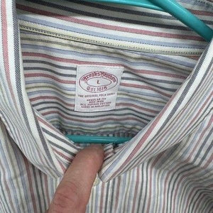 Brooks Brothers Shirt Mens Large Striped Button Down Non Iron Classic Dress Shir 5