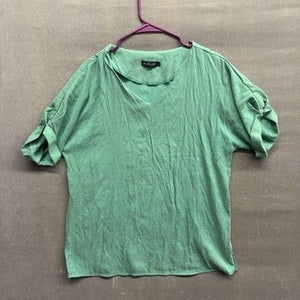 Womens Casual Shirt Green V Neck Short Sleeve Large Pre-Owned Good Condition 3
