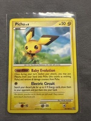 Pichu 93/123 Pokemon Diamond &amp;amp; Pearl Mysterious Treasures NM