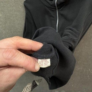 Organic Zip Jacket Womens Small Black Mock Neck Cotton Elbow Patches Zip Pockets 5