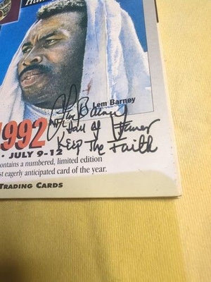 1992 NFL Hall of Fame GameDay Program Autographed Lem Barney Used Signed 5