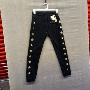 S2 Sportswear Womens Joggers Black Gold Star Print Large New with Tags 2