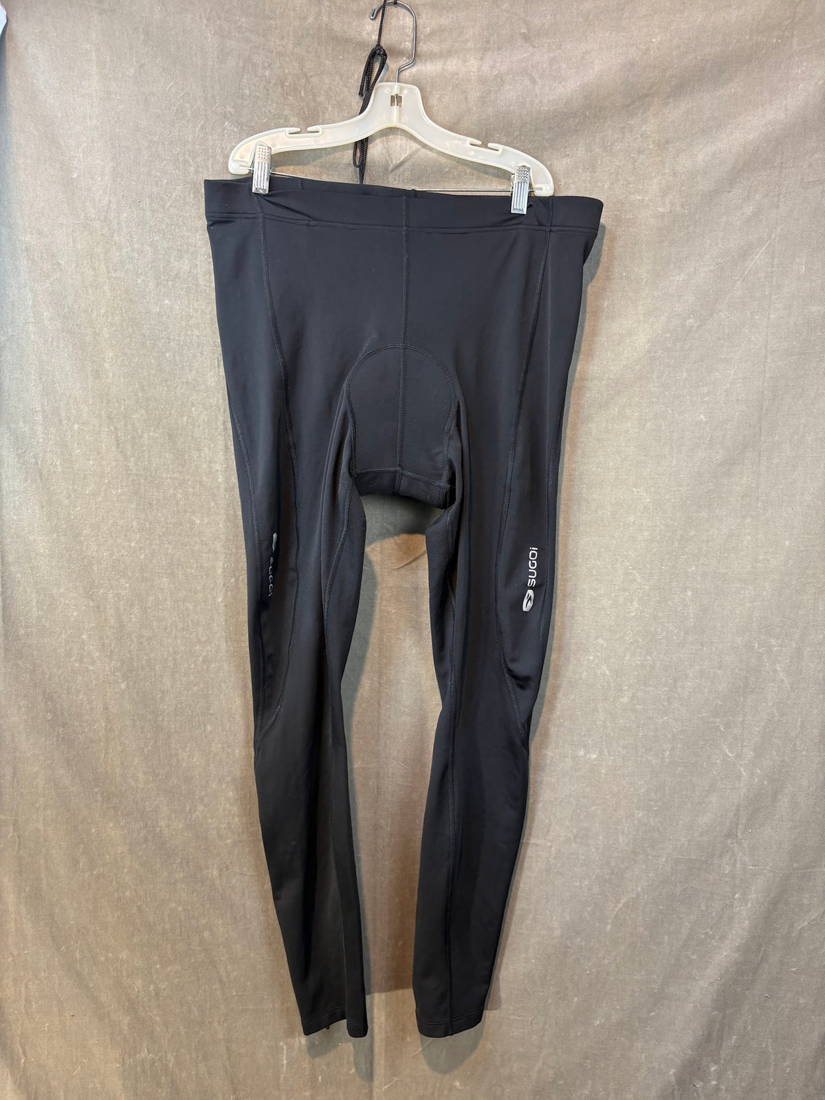 Sugoi Men's Black Padded Cycling Tights Reflective Zip Ankle Size 2XL