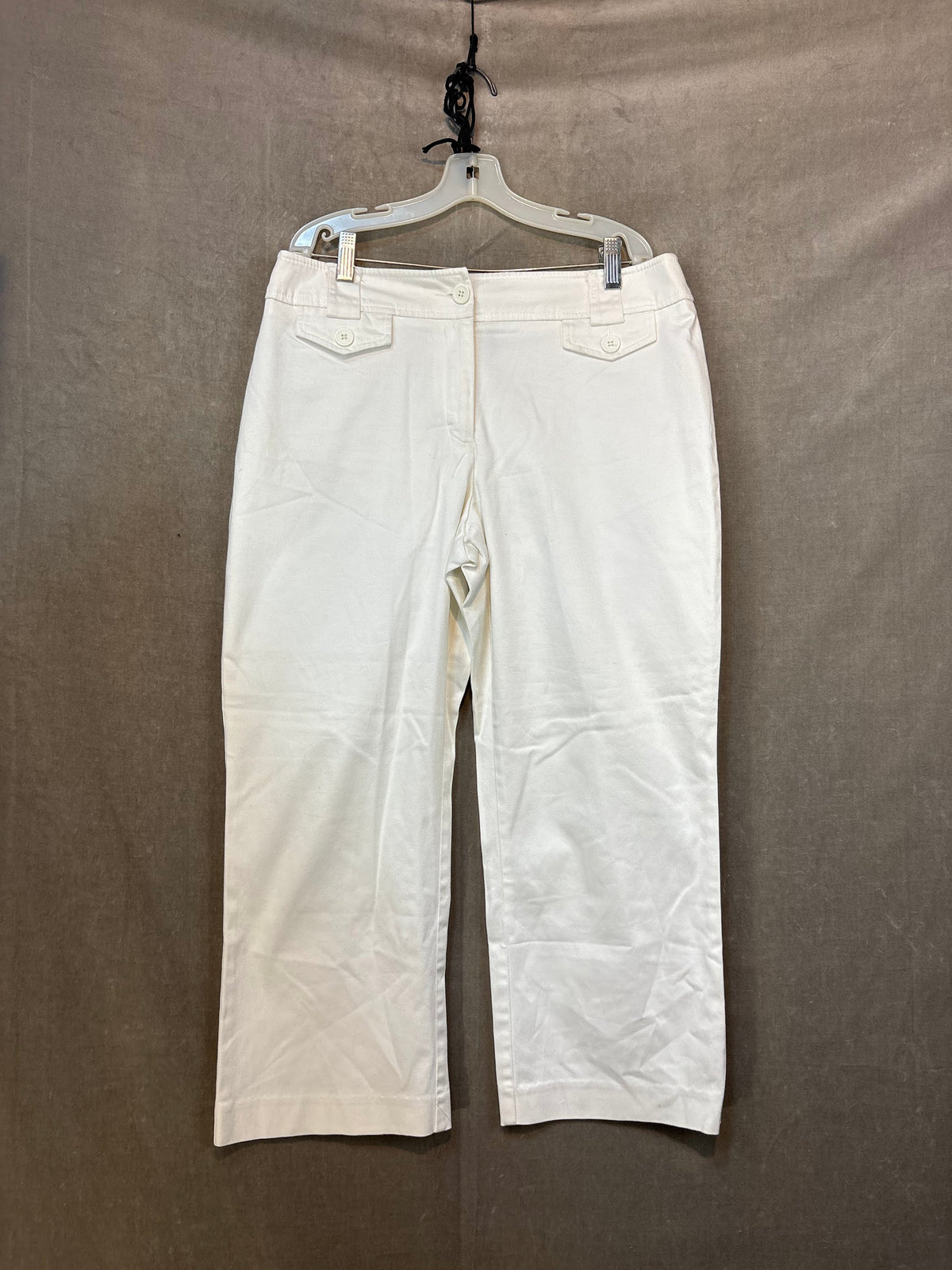 NEW YORK & COMPANY Dress Pants White Size 10 Good Condition 98% Cotton
