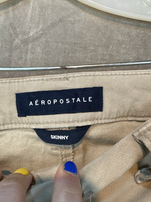 Aéropostale Women Chinos Pants Beige Size 2 Regular Good Condition Cotton Spande 2