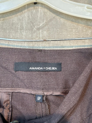 Population Dress Pants Brown Size 6P Good Condition Stretch Fabric 2