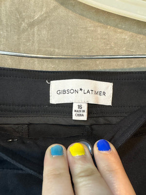 GIBSON LATIMER Dress Pants Black Size 16 Women Good Condition Cotton Blend 2