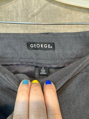 George Dress Pants Dark Gray Size 6 Petite Good Condition 94% Polyester 2