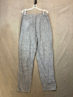 Chico's Design Women Trousers Gray Black Houndstooth Size 0 Good Condition Linen 1