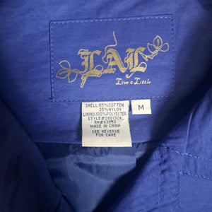 Live a Little Women's Blue Button Front Collared Jacket Coat Size M 3