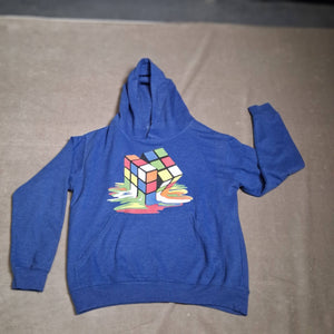 Rubiks Cube Graphic Blue Hoodie Sweatshirt Unisex L.A.T Size M 1