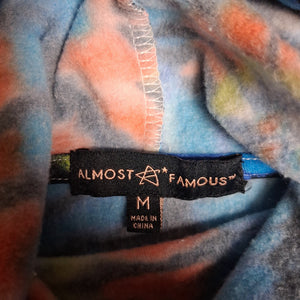 Almost Famous Women's Tie Dye Cowl Neck Fleece Sweater Dress M Pullover 2