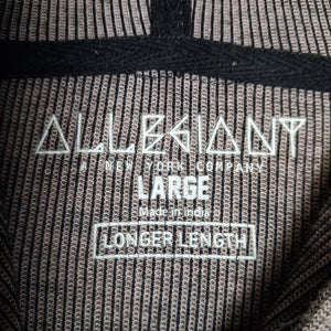 Allegiant Unisex Light Brown Hooded Short Sleeve T Shirt Longer Length L 3