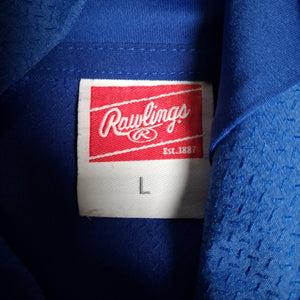 Rawlings Men's Blue DC Logo Quarter Zip Hooded Pullover Size L Gently Used 2
