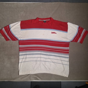 Southpole Men's Red White Blue Striped Knit Polo Shirt Size XXL 1