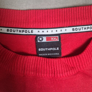Southpole Men's Red White Blue Striped Knit Polo Shirt Size XXL 2