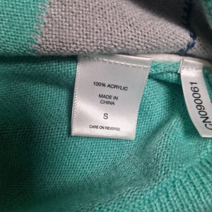 NEW YORK & COMPANY Women Sweater Teal Argyle V-Neck Pullover Size S Gently Used 4