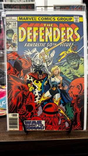 The Defenders #50/A (1977) Origin of Zodiac II Marvel FN 6.0 Bronze Age 2