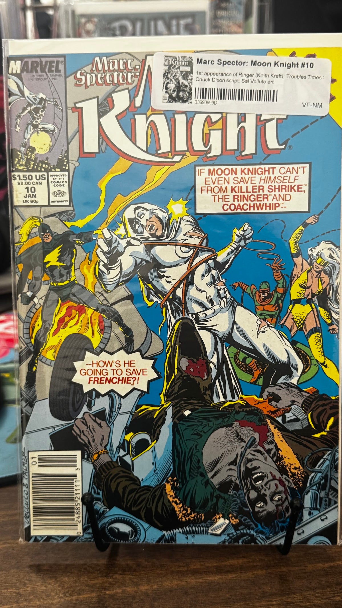 Marc Spector: Moon Knight #10 (1989) 1st App Ringer (Keith Kraft) Marvel VF+ 8.5